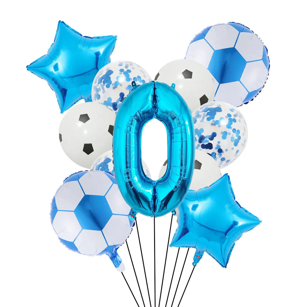 Ballong set med siffra och fotbolls motiv