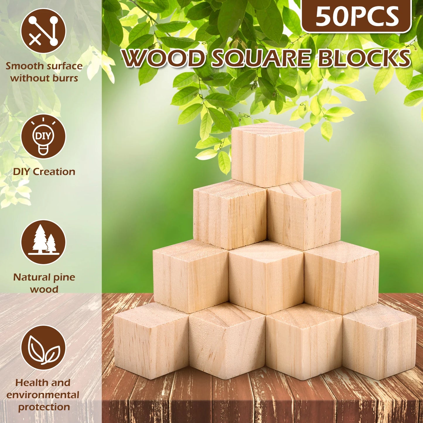 Wooden cubes 2.5cm