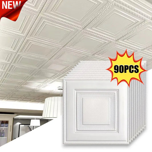 Självhäftande 3D dekor plattor svart/vit/grå