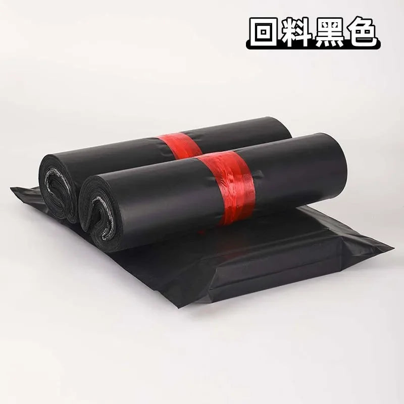 50pcs black shipping bags in various sizes