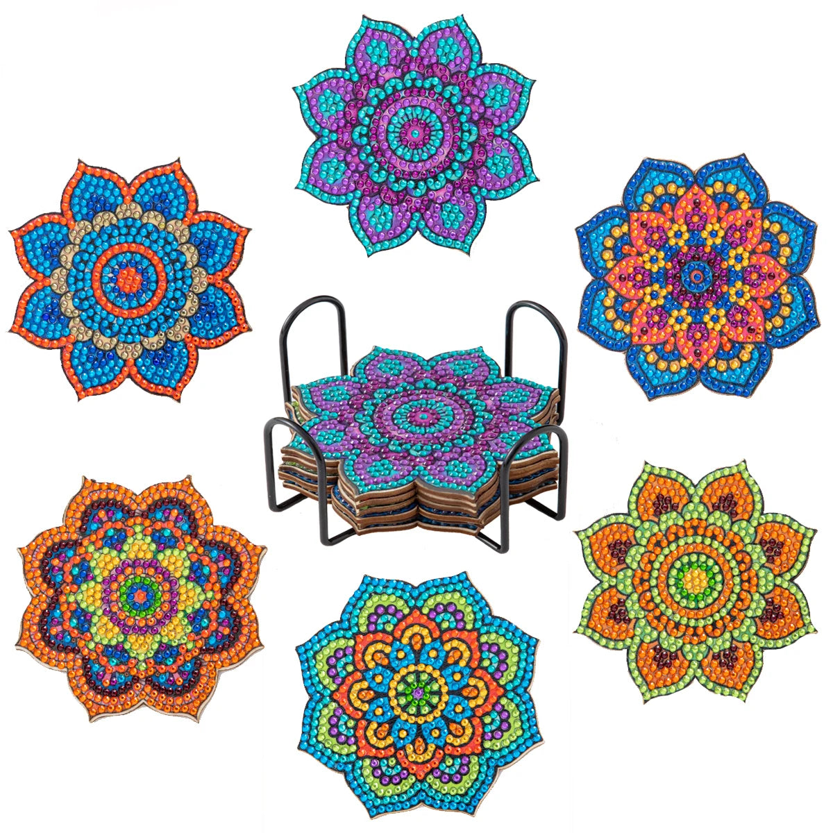 Diamant målning glas underlägg Mandala mönster