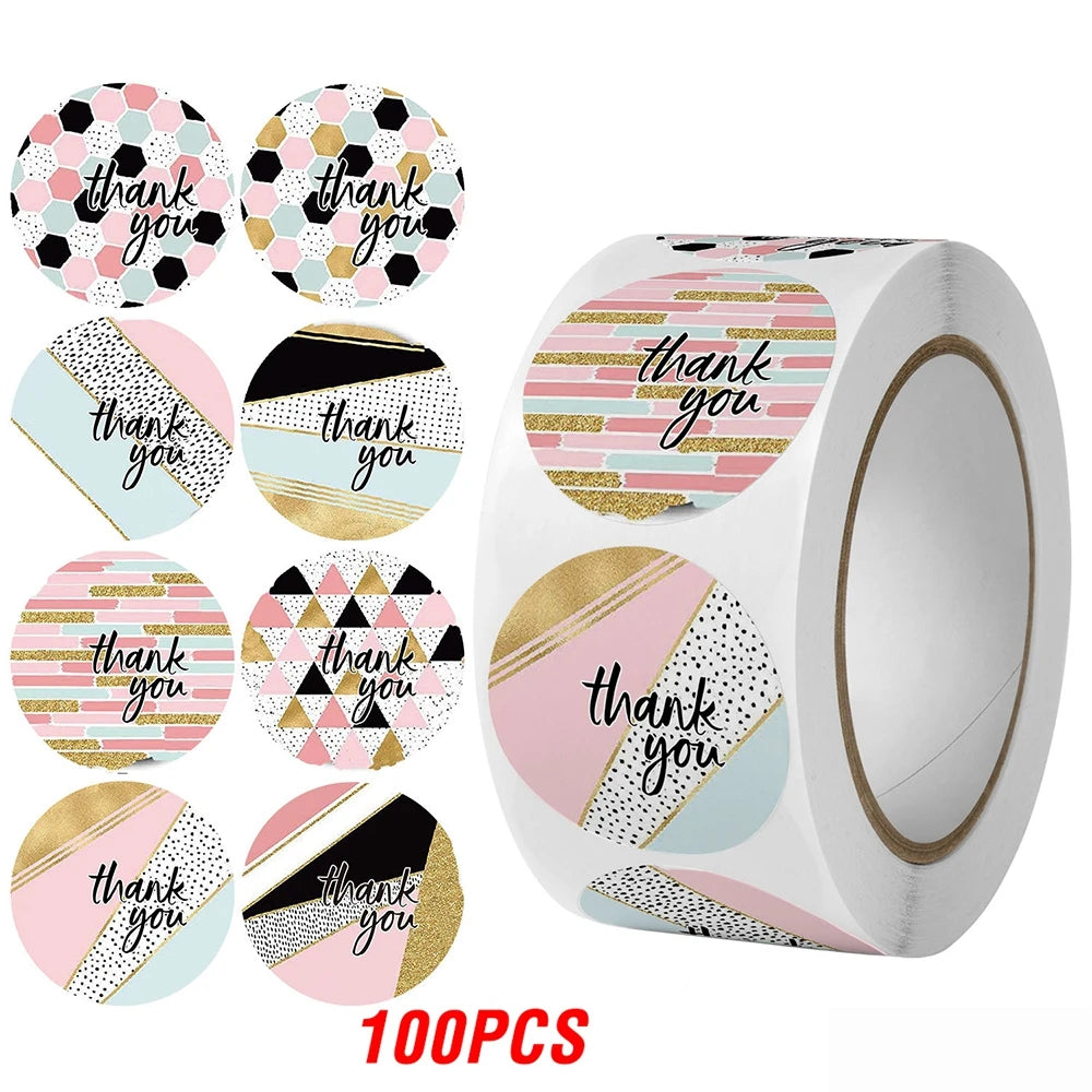 Klistermärken" thank you" rulle