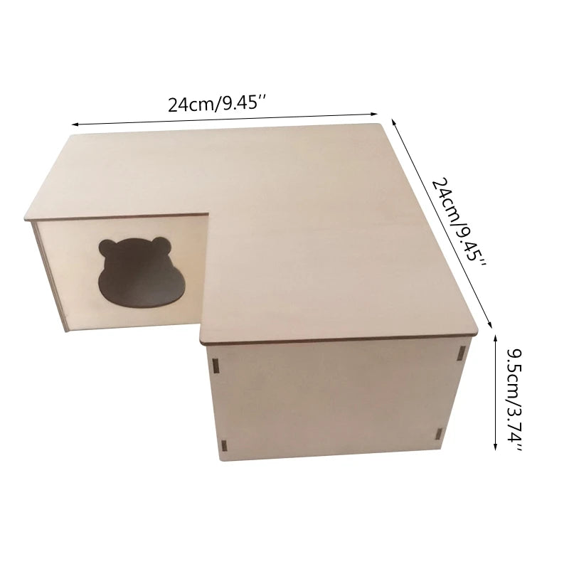 Trä hus med lock för hamster