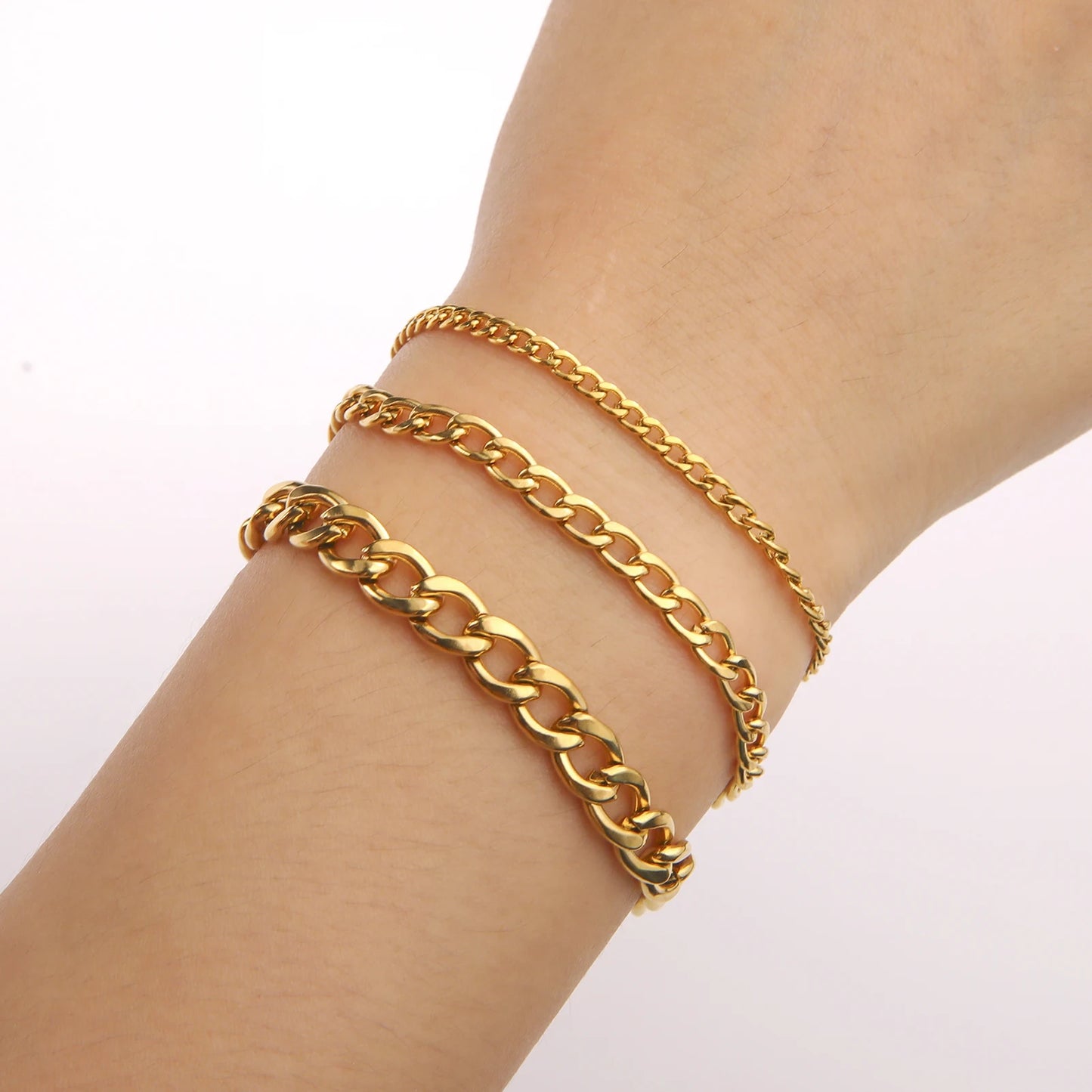 Armband 3-10mm Curb och Figaro kedja