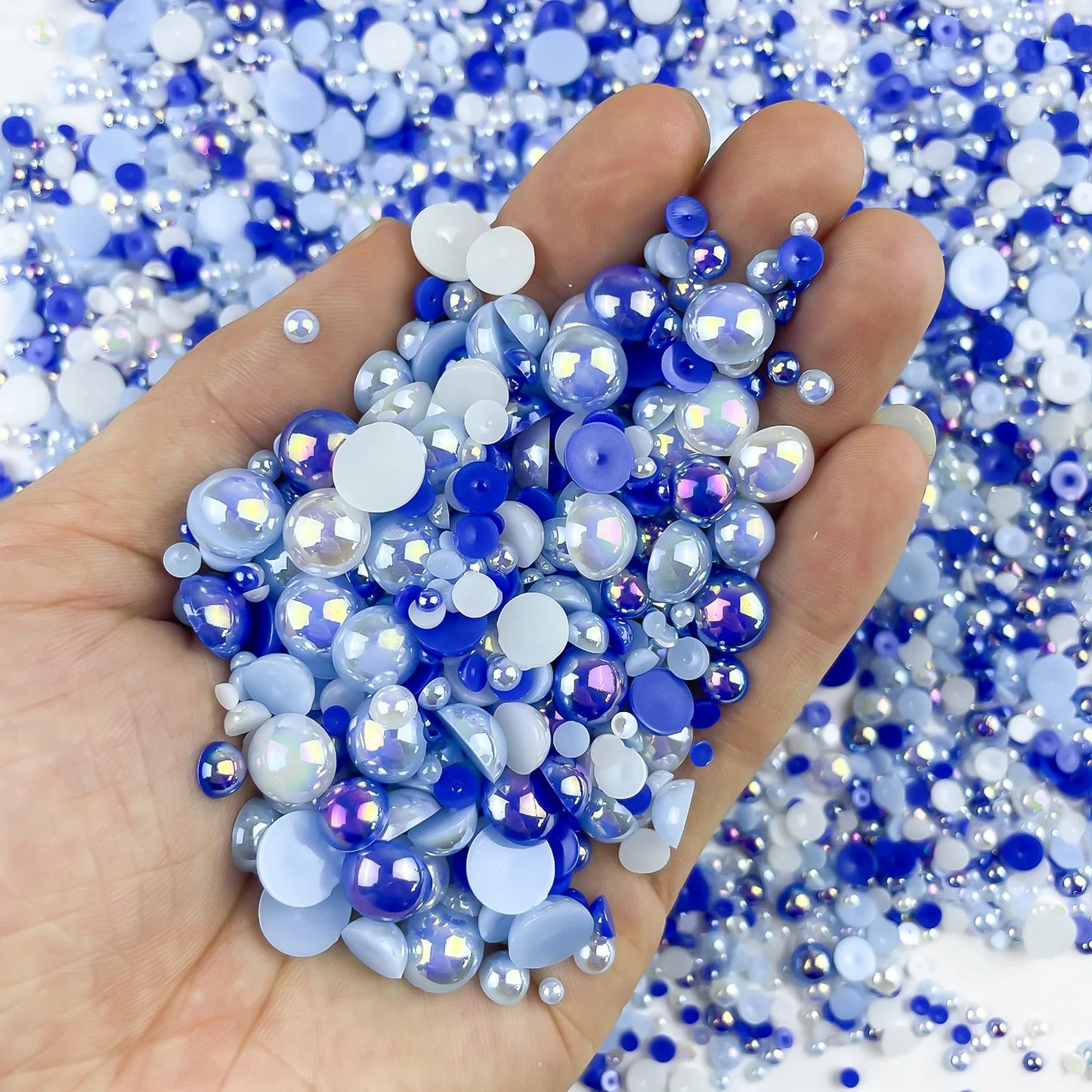 Halv runda pearl imitation mix pärlor