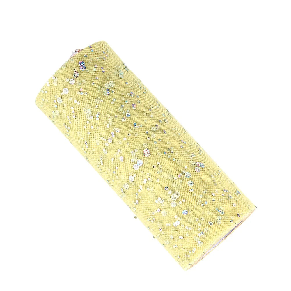 Tulle fabric with glitter sequins