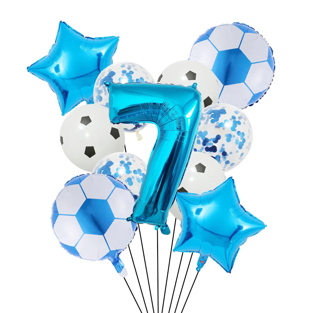 Ballong set med siffra och fotbolls motiv