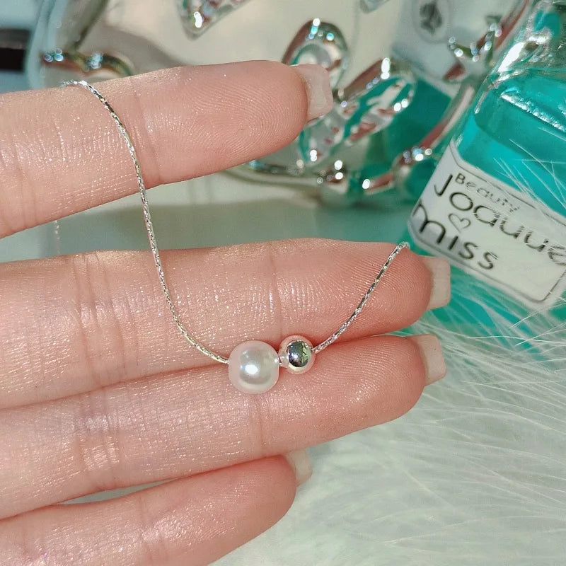sterling silver necklace with pearl