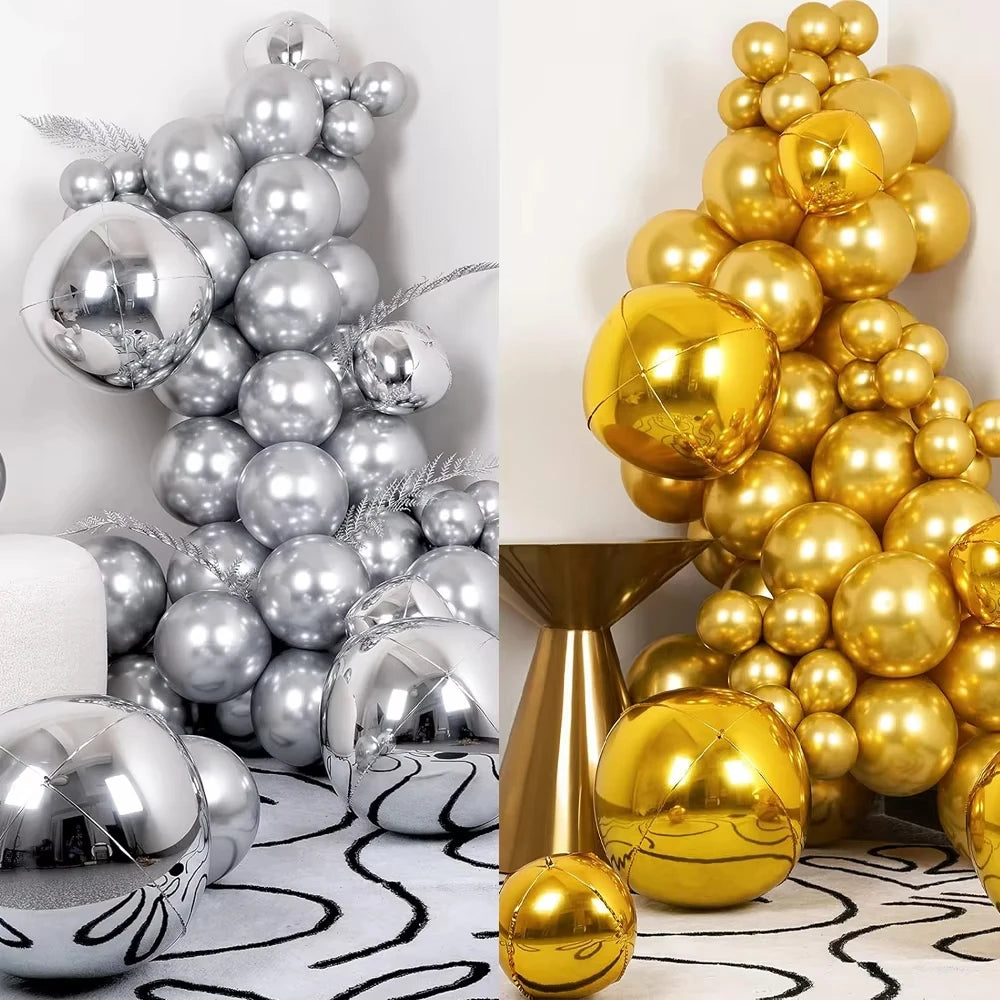 Stora metallic färgade ballonger