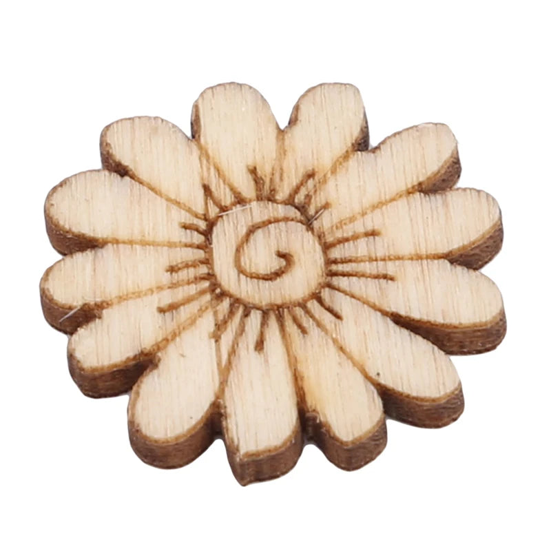 100-pack wooden flowers