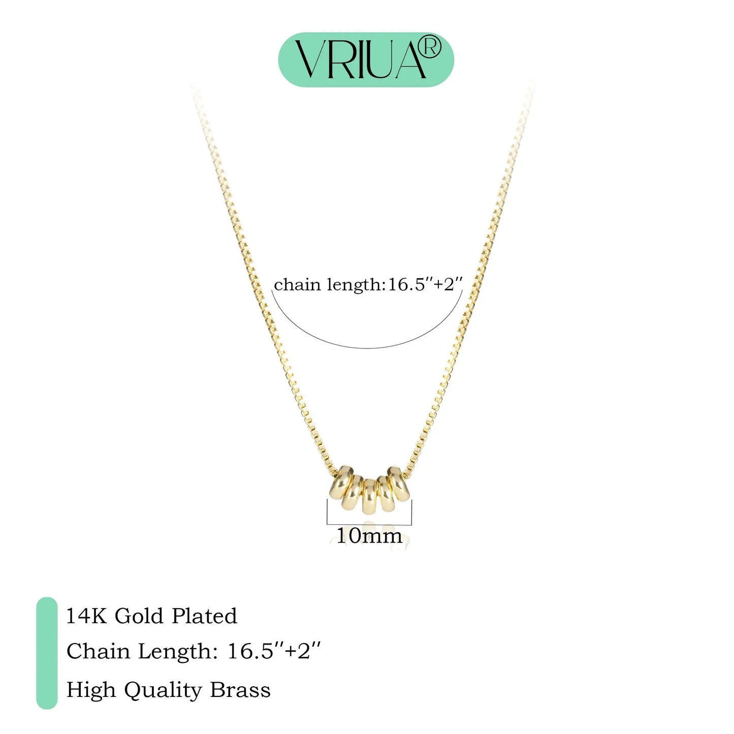 Chain with rings 14k gold