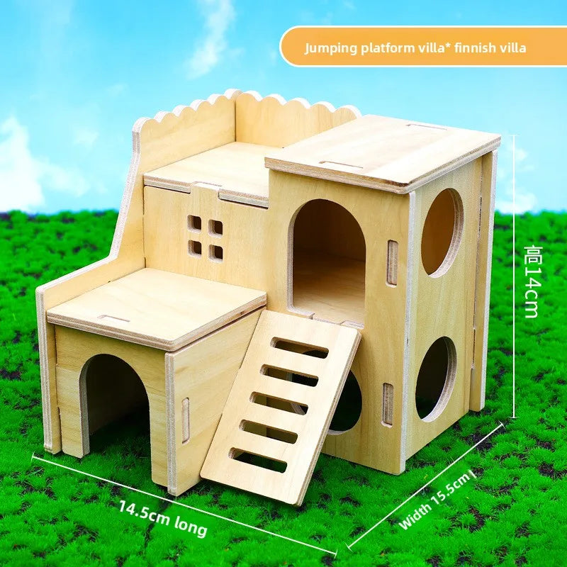 Hamster Hjul och trä hus