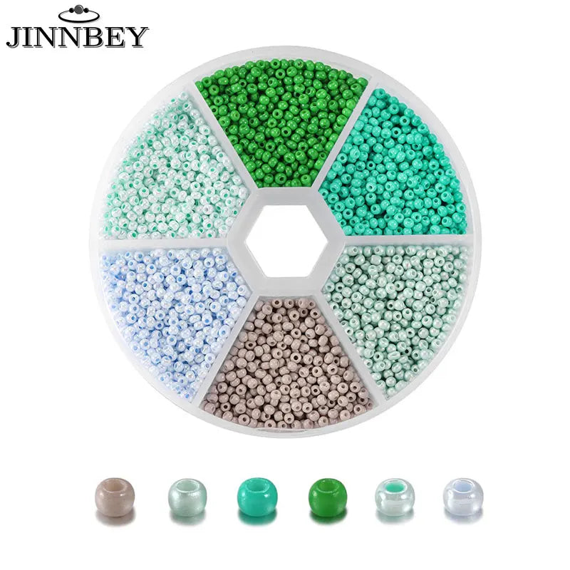 Bead boxes with seed beads in bright colors