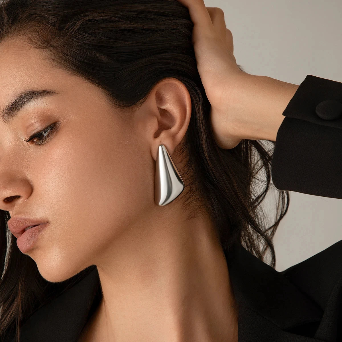 Fashion design earrings triangle shaped Gold/silver