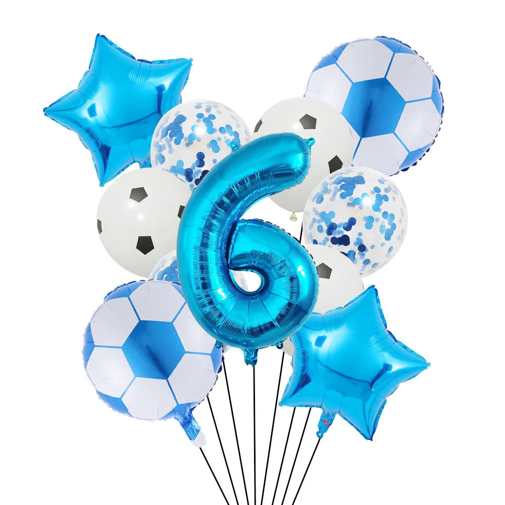 Ballong set med siffra och fotbolls motiv