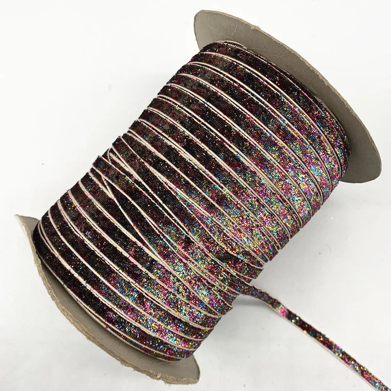 Glittrande sammets band 6mm