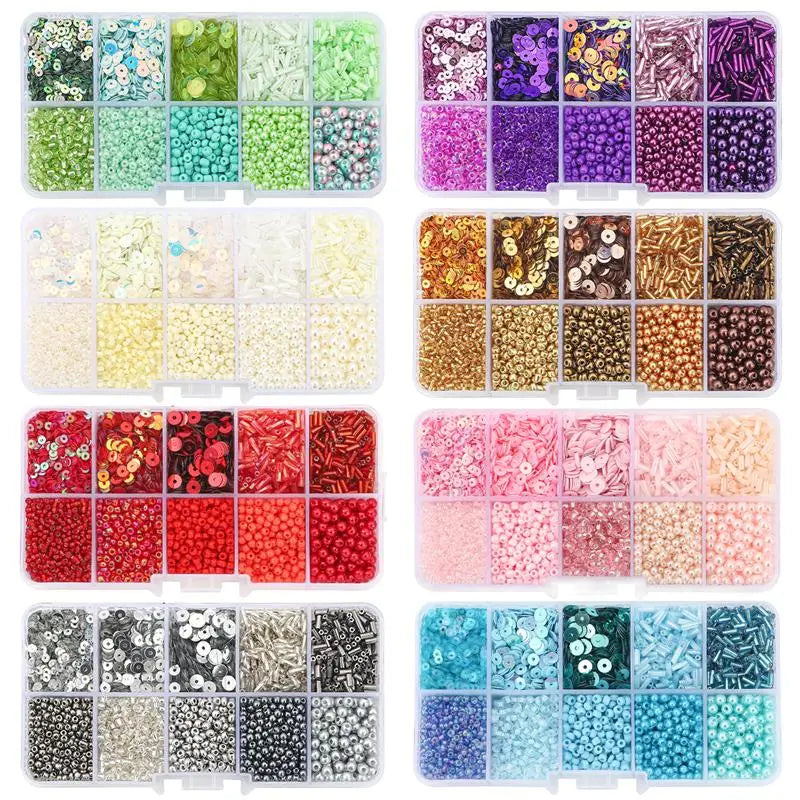 Box with beads and sequins