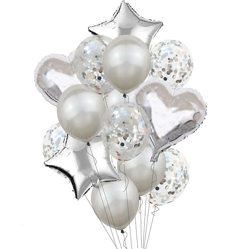 Ballong kit 14-pack metallic och paljett ballong