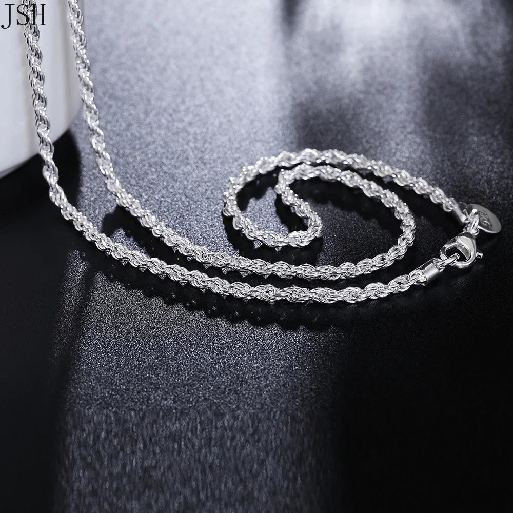 Necklace rope Chain platinum 925 silver