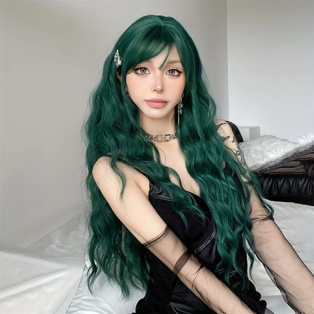 Wig with long wavy hair in 24 different color choices
