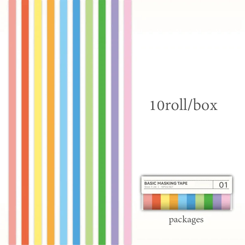 10-pack of paper tape in different colors