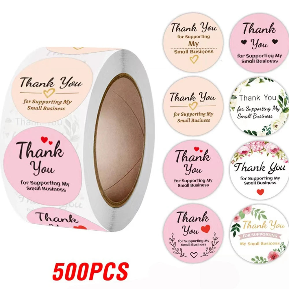 Klistermärken" thank you" rulle