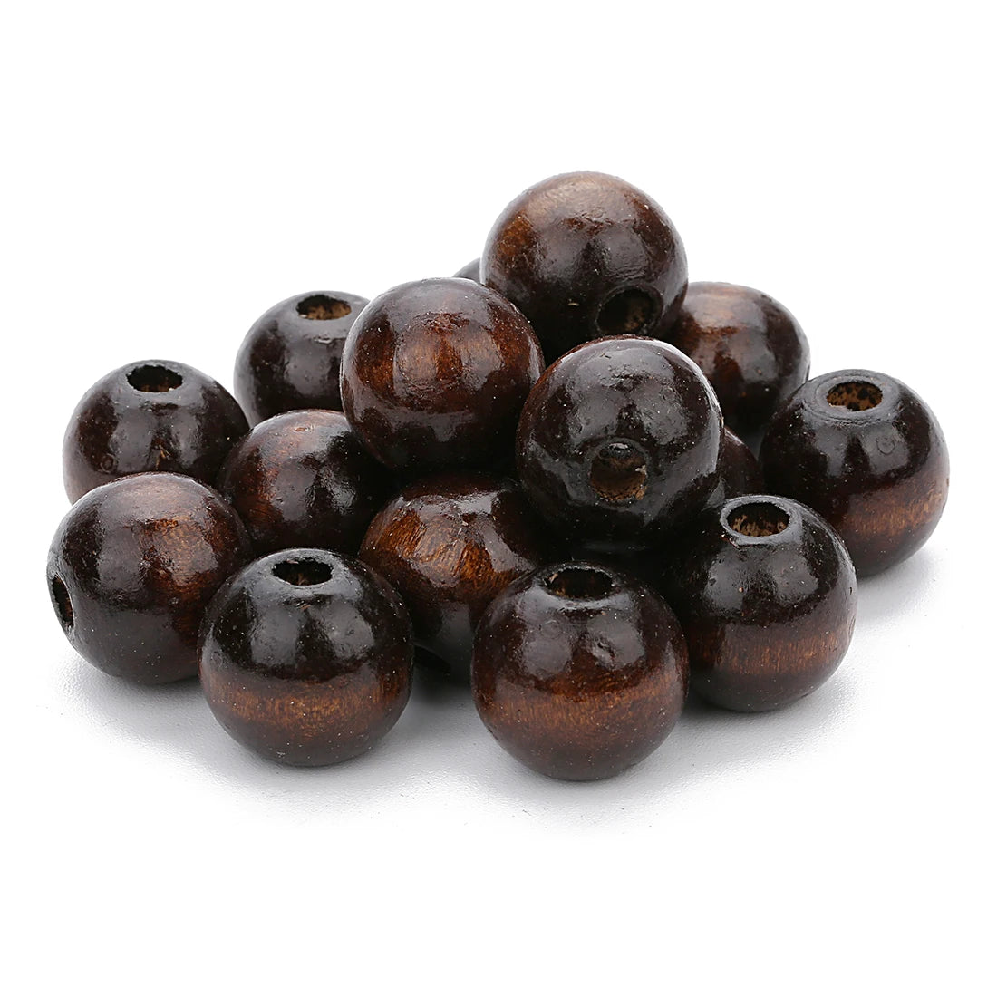 Mörkbruna träpärlor 6-18mm