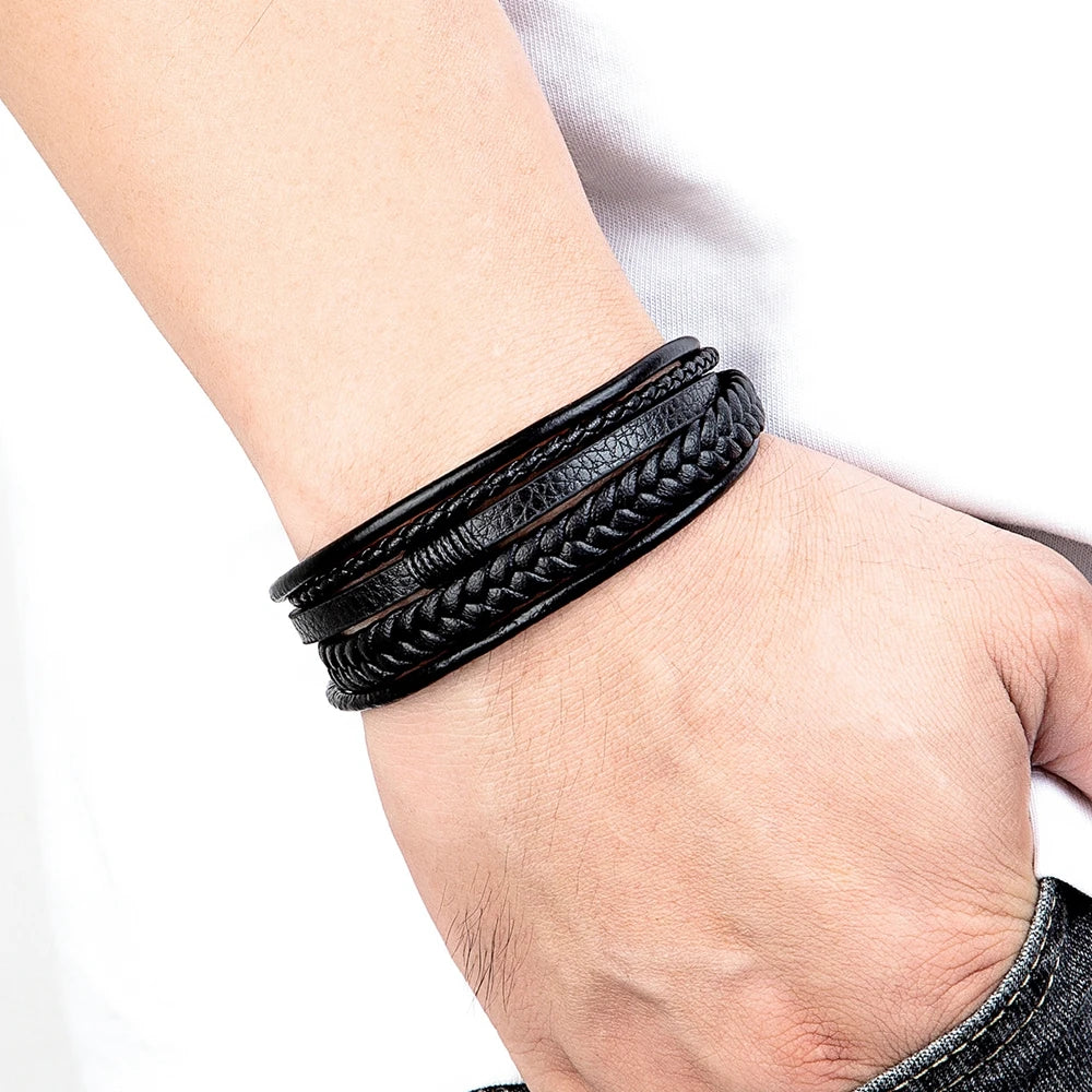 Armband flera Läder snöre