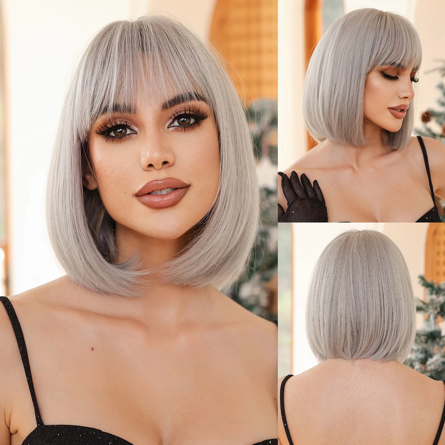 Wig Bob hairstyle in different colors