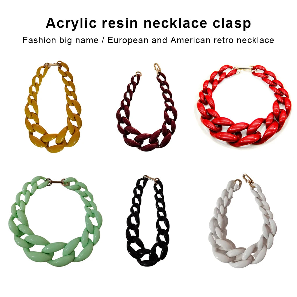 Fashion halsband grov bred akryl kedja