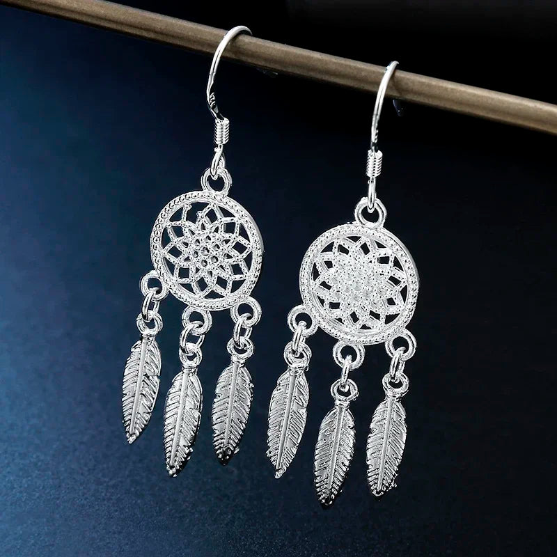 Bohemian Halsband & örhängen set i äkta silver