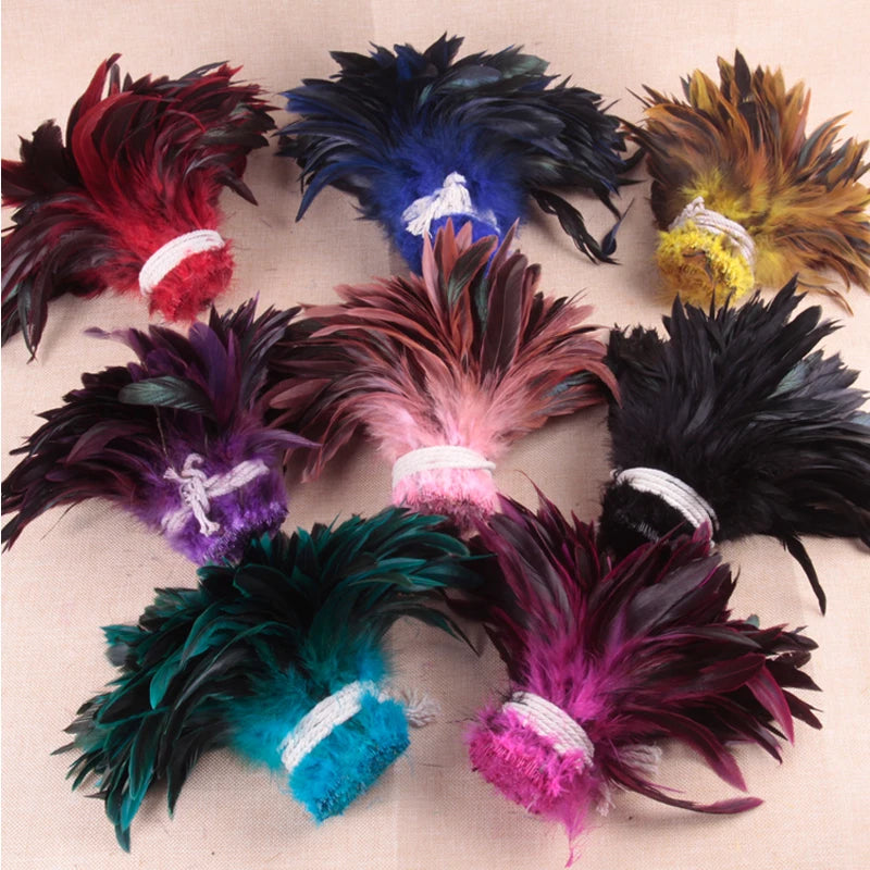 100pcs Two colored rooster feathers