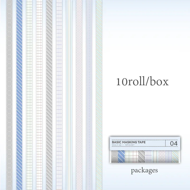 10-pack of paper tape in different colors