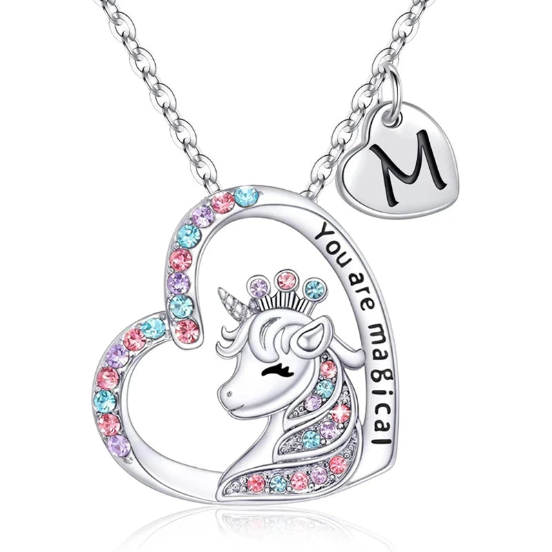 Halsband barn hjärta med unicorn