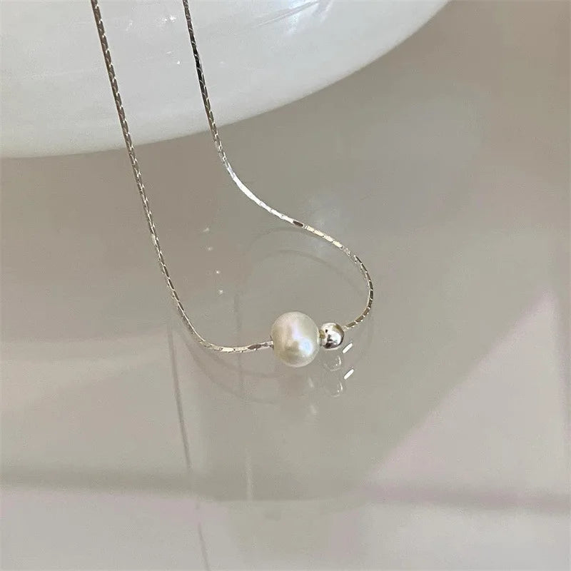 sterling silver necklace with pearl