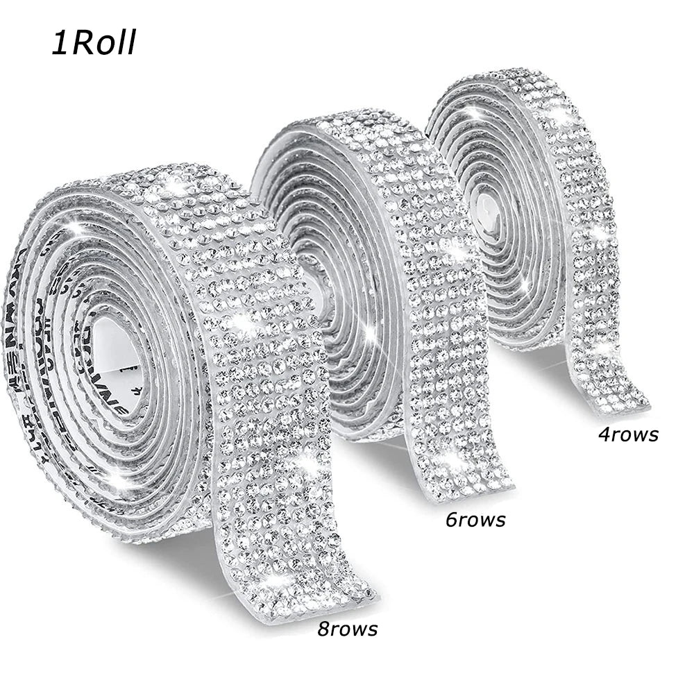 Rhinestone tape Silver Multicolor