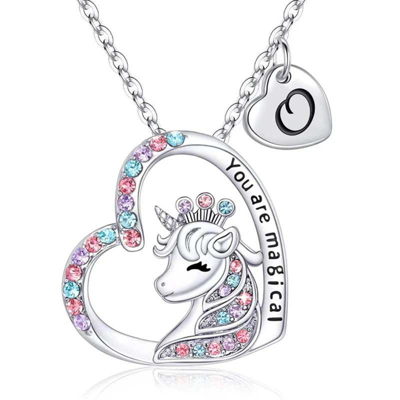 Halsband barn hjärta med unicorn