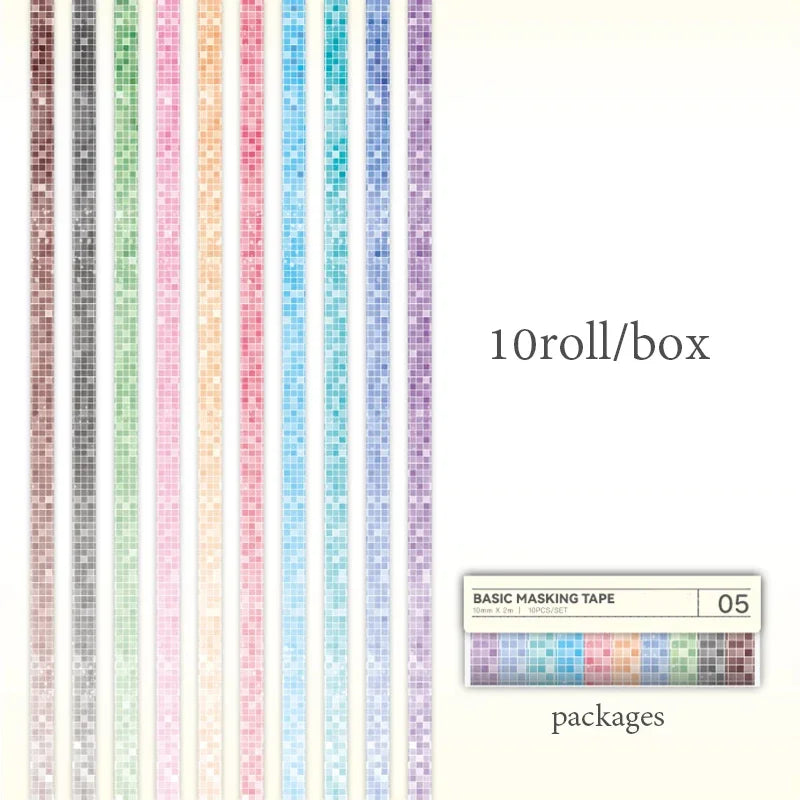 10-pack of paper tape in different colors