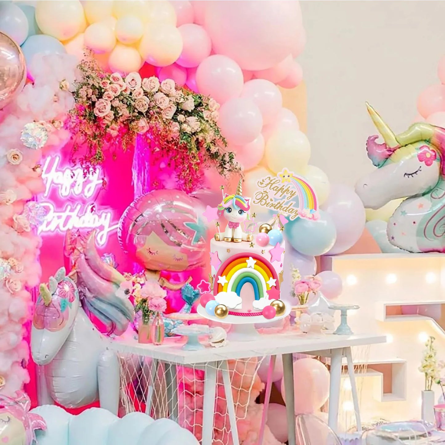 dekoration tårta unicorn