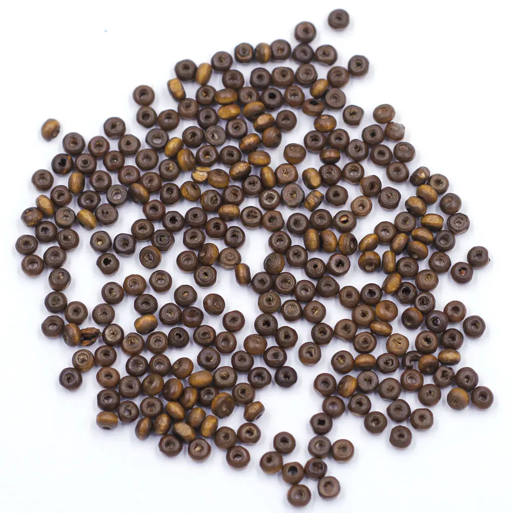Mini trä pärlor i olika färger 4mm