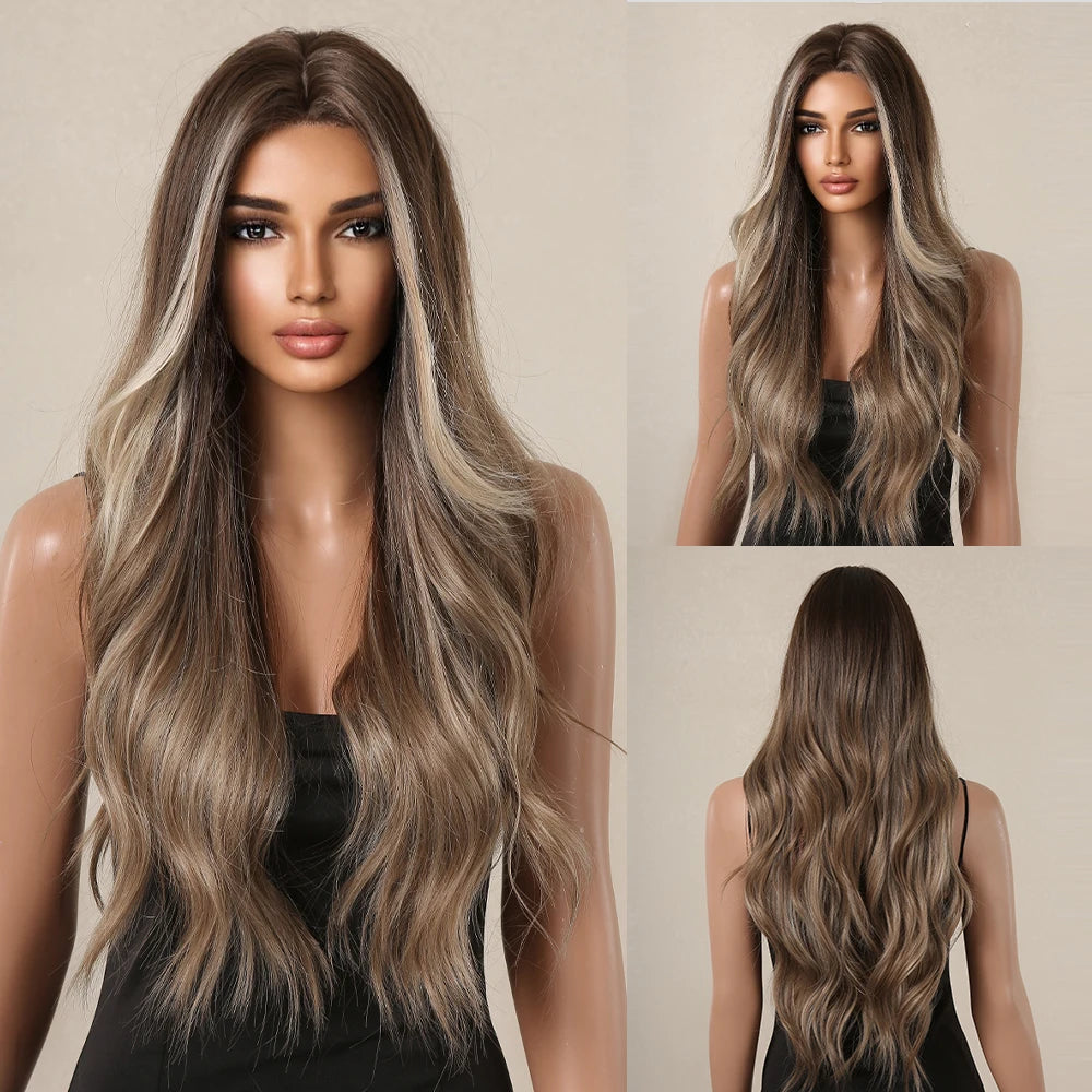 Wig long wavy hair with curls