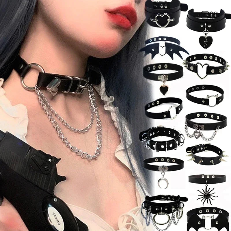 Halsband i Goth/punk stil