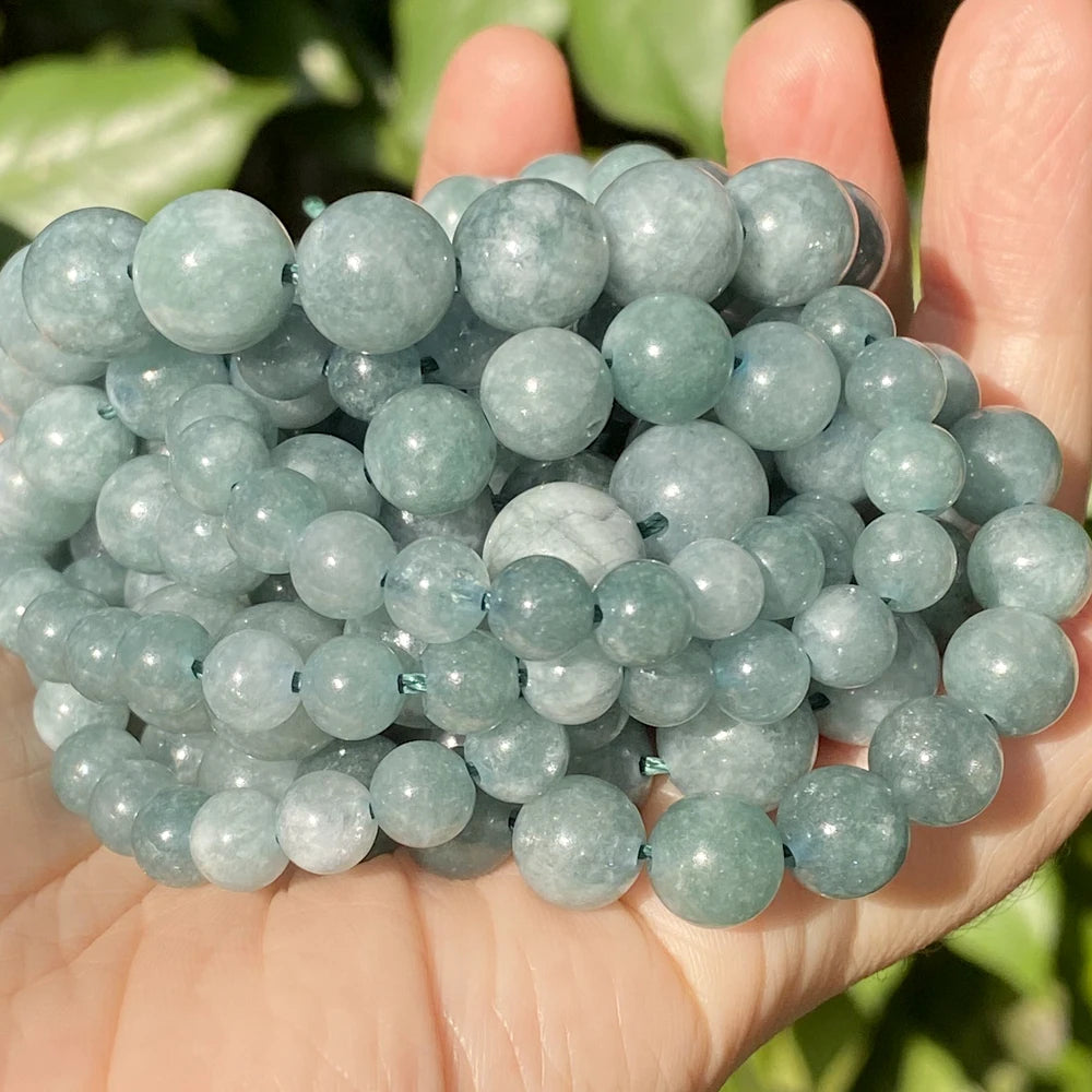 Ädelsten pärlor Natural Angelite jade i olika färger
