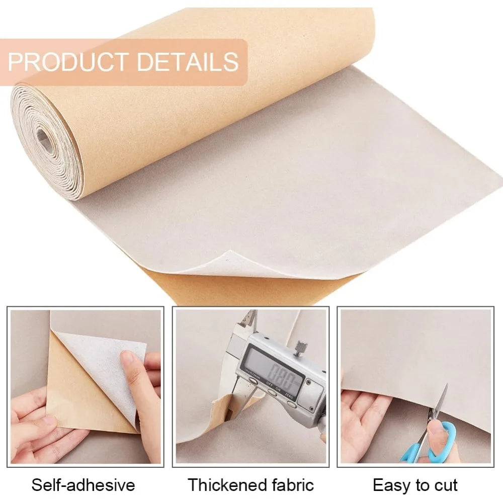 Self-adhesive velvet fabric Antique white