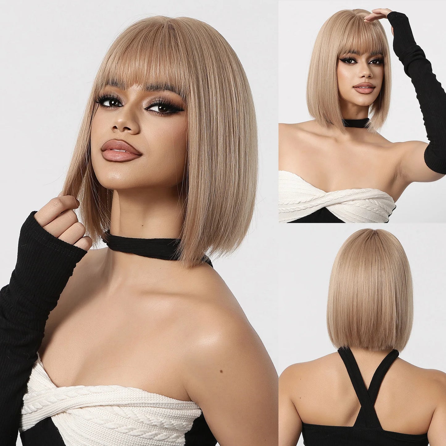 Wig Bob hairstyle in different colors