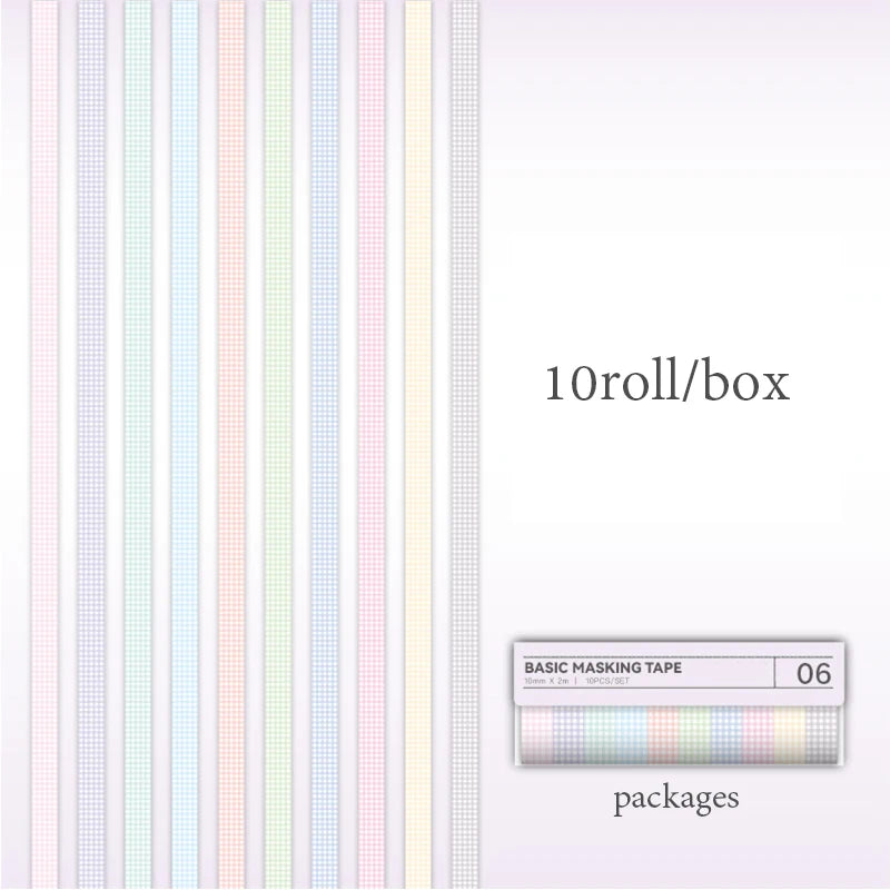 10-pack of paper tape in different colors