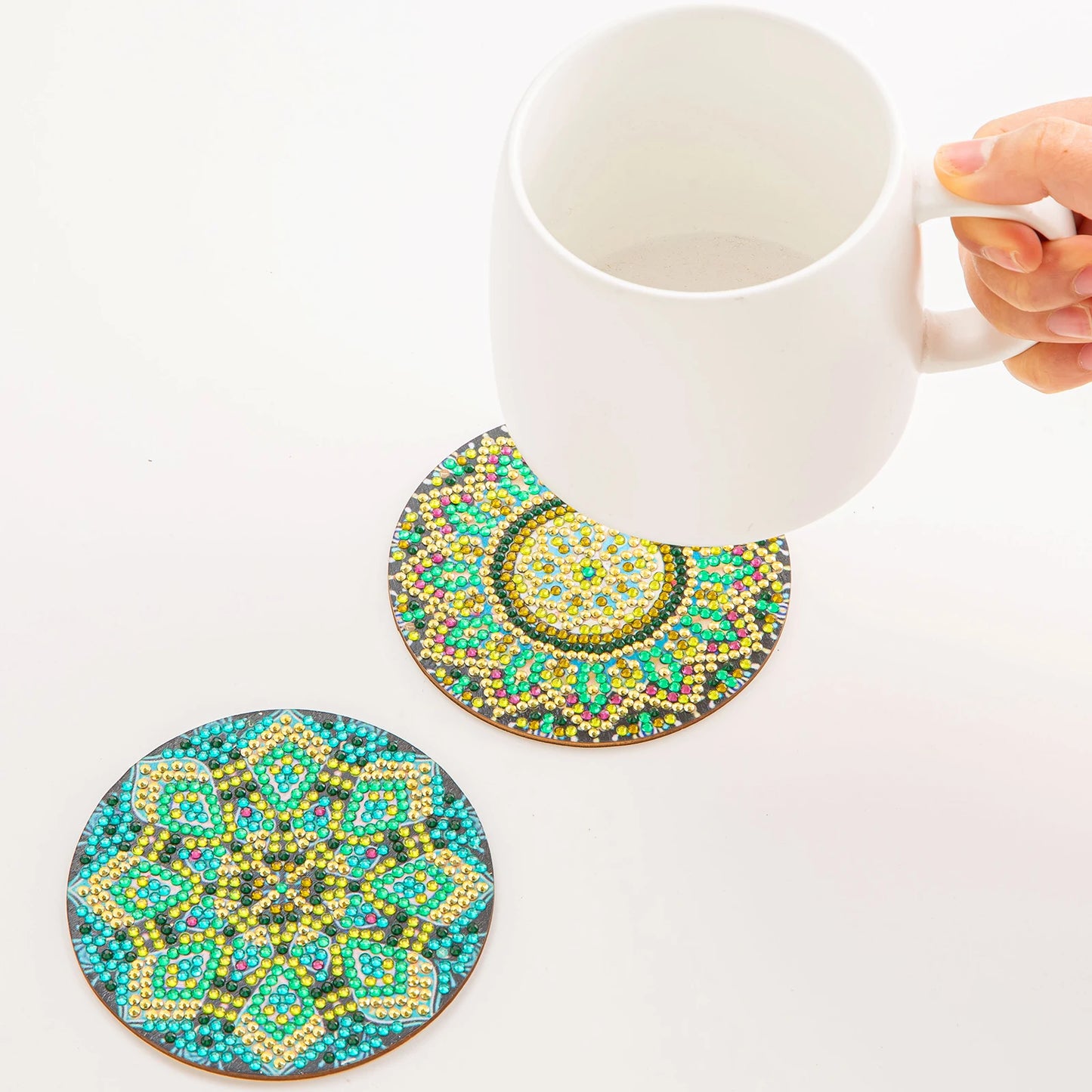 Diamant målning glas underlägg Mandala mönster