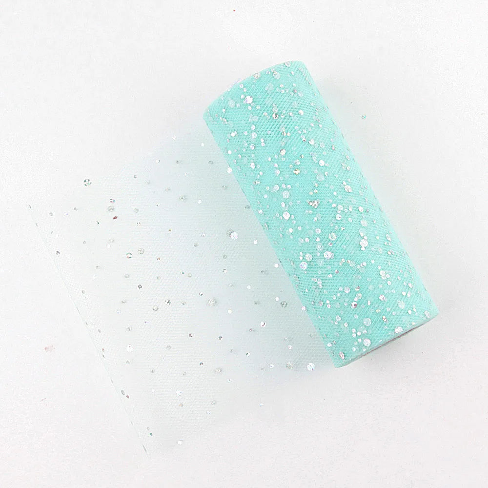 Tulle fabric with glitter sequins