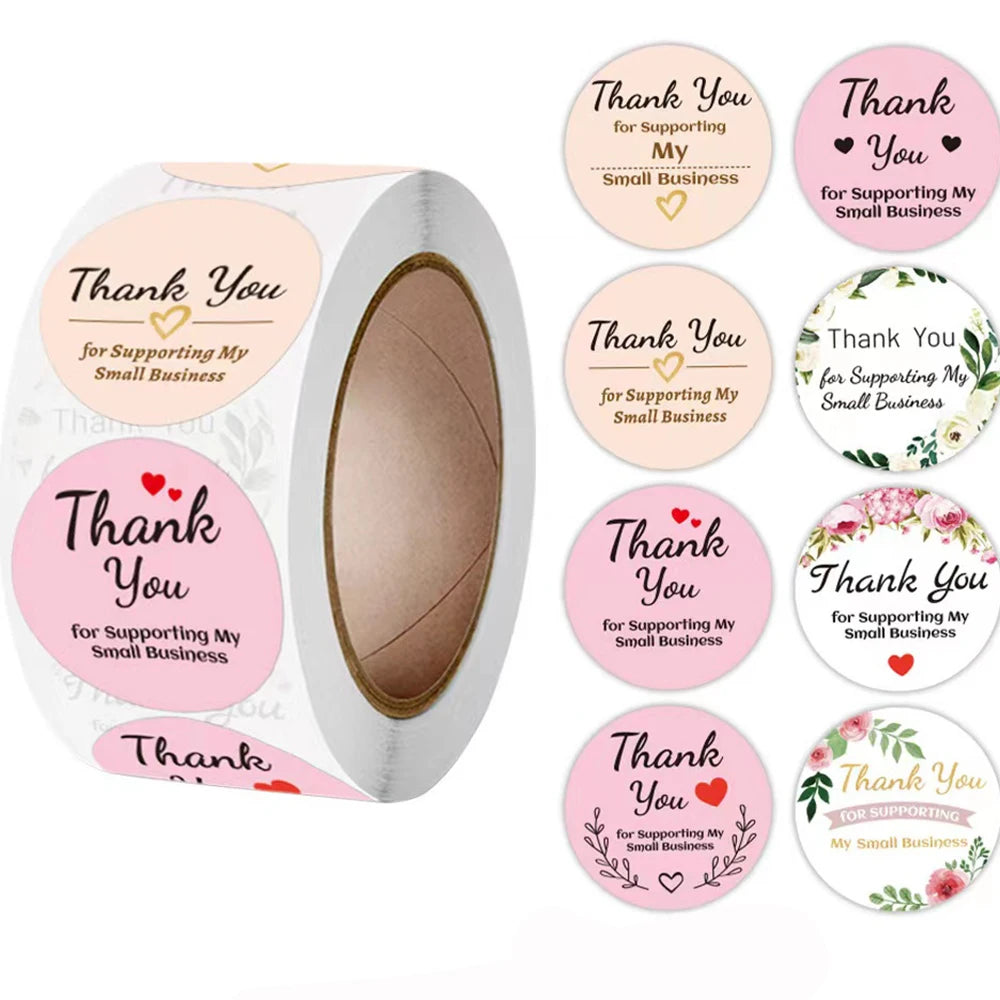 Klistermärken" thank you" rulle