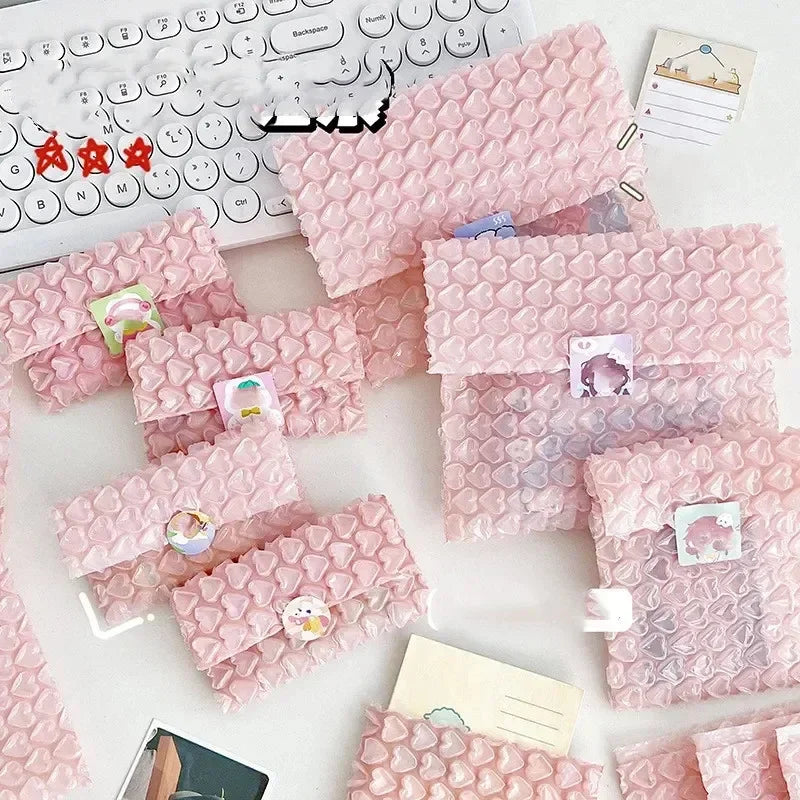 20-pack med bubbelplast fickor med hjärtan
